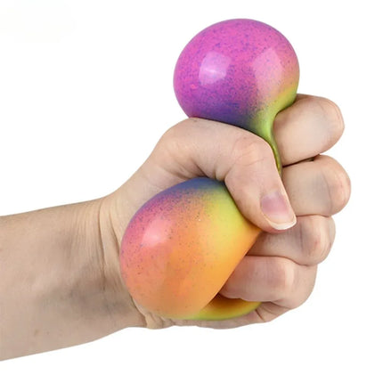 2.5" Squish And Stretch Rainbow Gummi Ball