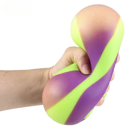4" Squish And Stretch Striped Gummi Ball