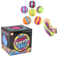 4" Squish And Stretch Striped Gummi Ball