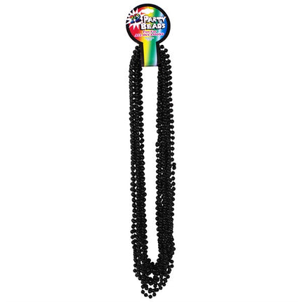 Black 7mm Bead 33 Inch Necklaces - Pack of 12
