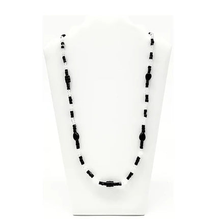 Black & Clear Glass Bead 27 Inches Necklaces