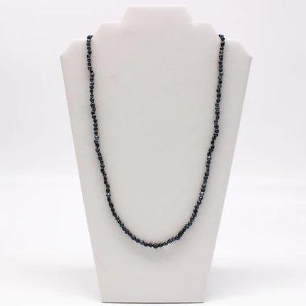 Black Glass Bead 27 Inch Necklaces