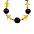 Black & Gold LED Fleur de Lis Bead Necklace - 3 Flashing Modes