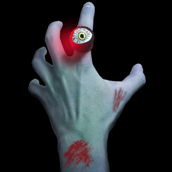 LED Flashing Eyeball Ring - Black