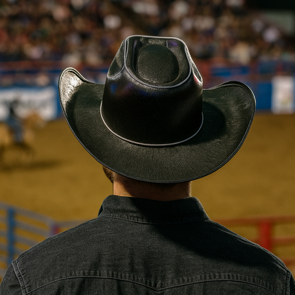 EL WIRE Light Up Iridescent Space Black Cowboy Hat