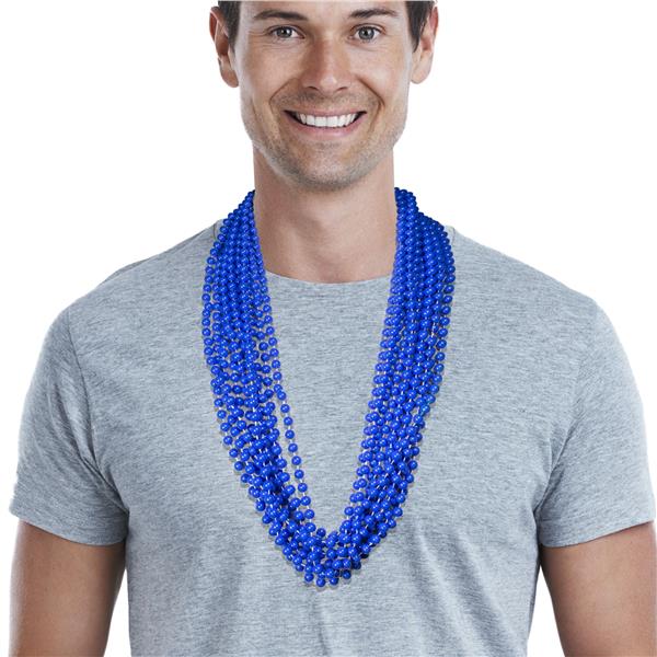 Blue 33 7mm Bead Necklaces - 12 Per Pack