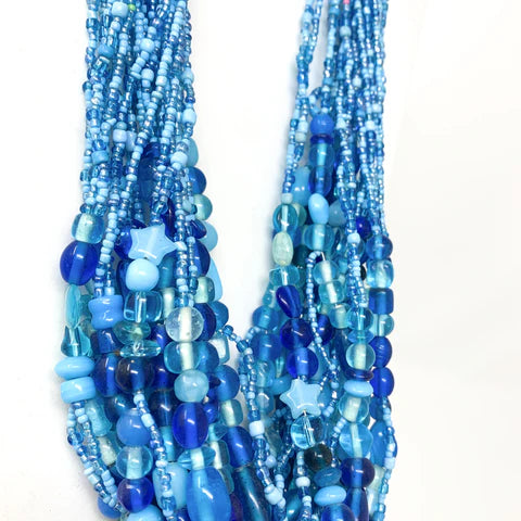 Blue Glass Bead 27 Inches Necklaces