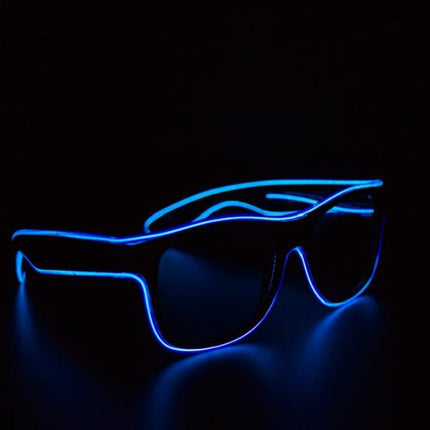 Blue LED EL Wire Sound-Activated Eyeglasses