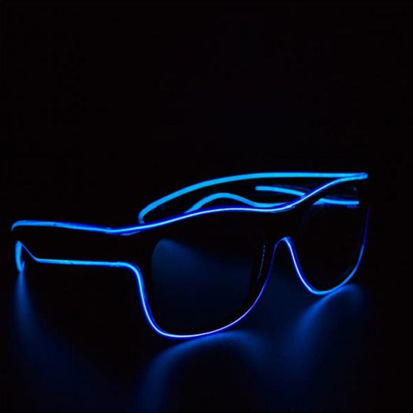 Blue LED EL Wire Sound-Activated Eyeglasses