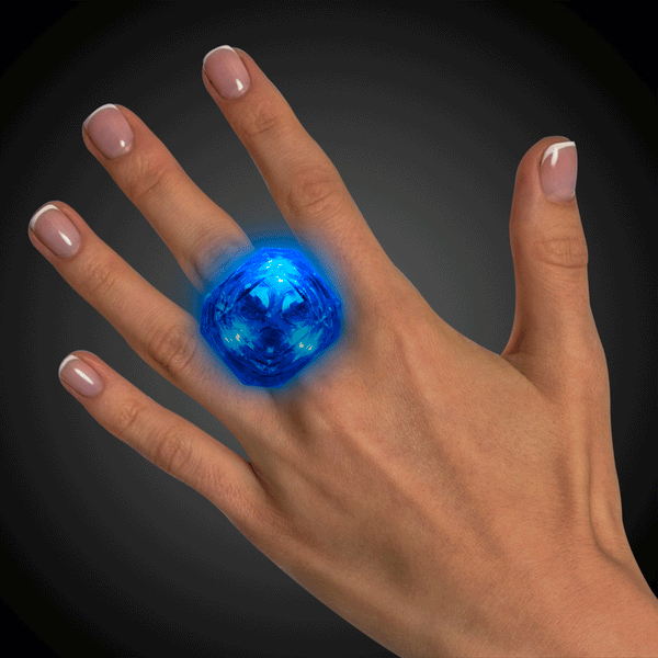 Blue LED Flashing Diamond Ring