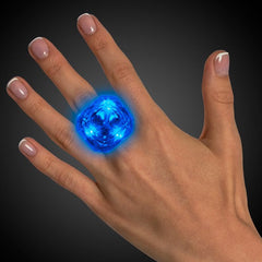 Blue LED Light Up Flashing Diamond Ring