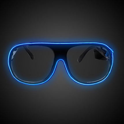 Blue Light Up EL Aviator Shades