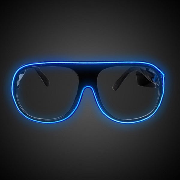 Blue Light Up EL Aviator Shades