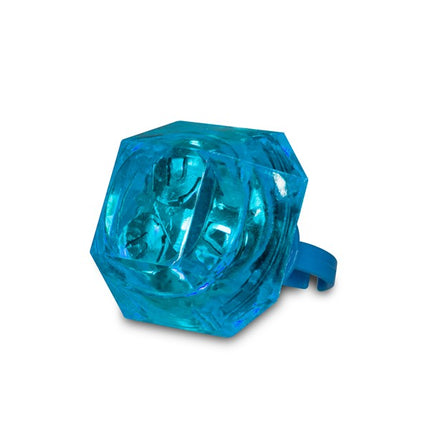Blue Light Up Flashing Diamond Ring
