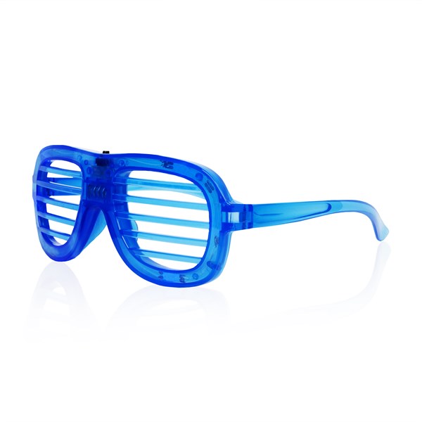 Blue Slotted LED Light Up Eye Glasses