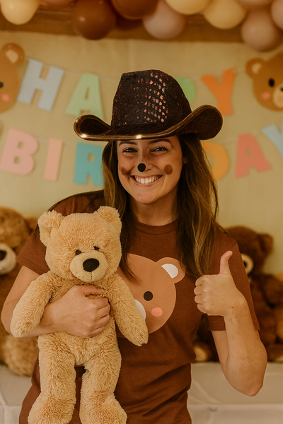LED Light Up Flashing Brown Cowboy Hat With Sequins