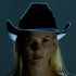 Light Up EL Wire Glow Plain Black Cowboy Hat | PartyGlowz