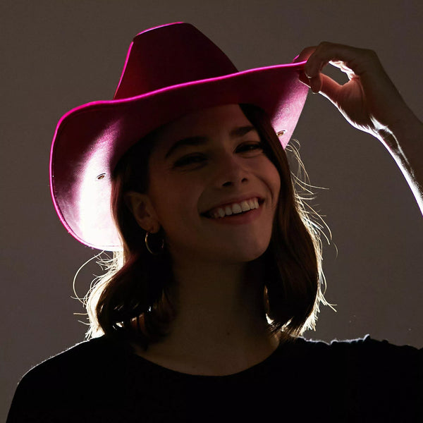 Fun Central LED Light-Up Cowboy Hat in Red, White, and Blue Fun Central LED Light-Up Cowboy Hat in Red, White, and Blue