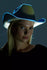 EL Wire Light Up Neon Plain Fabric White Cowboy Hat | PartyGlowz