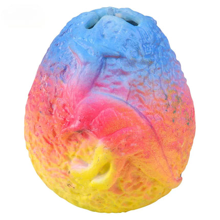 2.25" Squeezy Bead Rainbow Dinosaur Egg