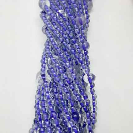 Clear & Purple Glass Beaded 27 Inches Necklaces