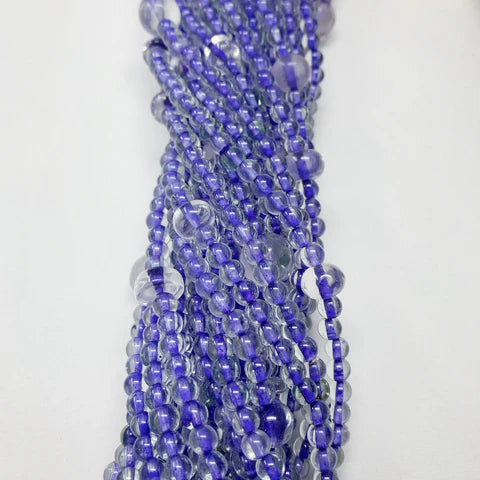 Clear & Purple Glass Beaded 27 Inches Necklaces