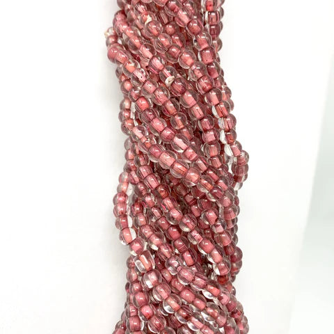Clear and Red Glass Bead Necklaces