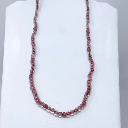 Clear and Red Glass Beaded 27 Inch Necklaces