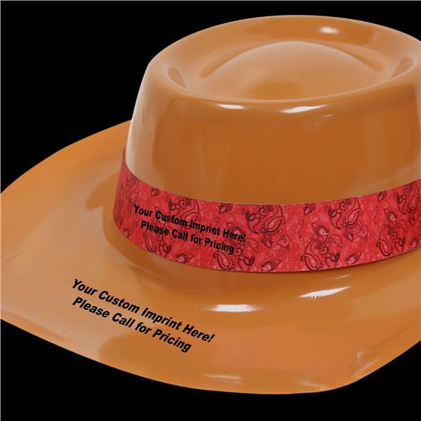 Cowboy Hats With Red Bandanas - Custom Imprint