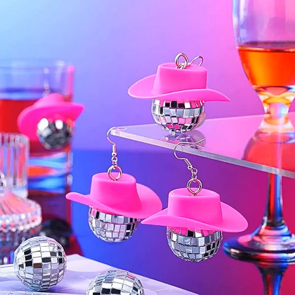 Shiny Cowgirl Disco Ball Earrings