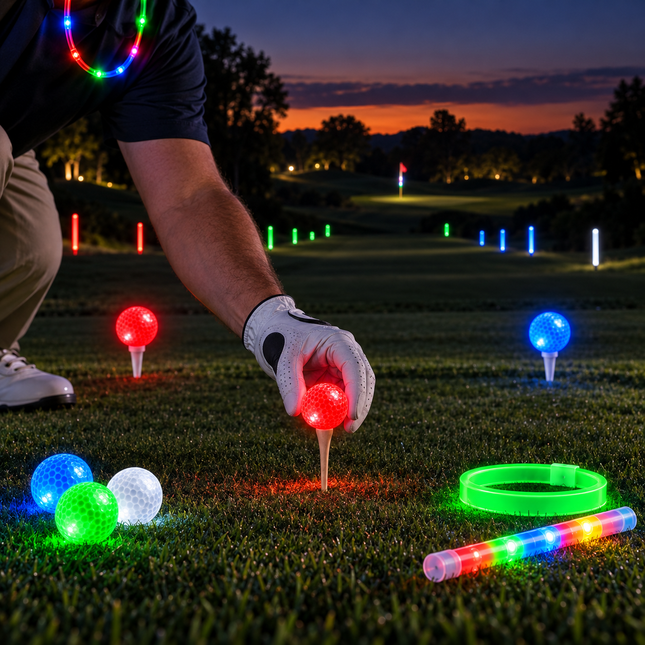 Deluxe 36 Player LED Night Flyer Tee Off Tournament Package