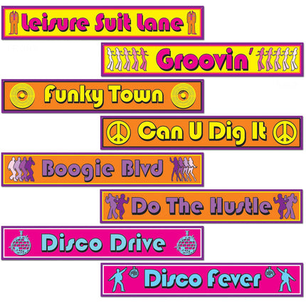 Disco Street Signs Cutouts
