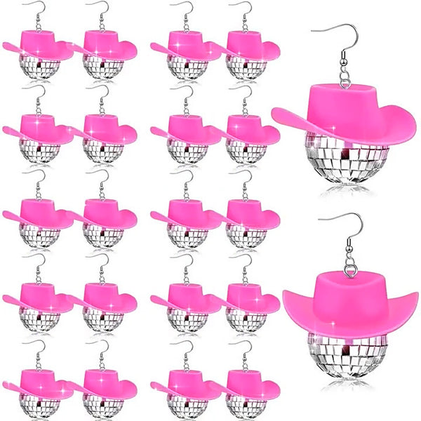 Shiny Disco Ball Cowgirl Earrings Bulk