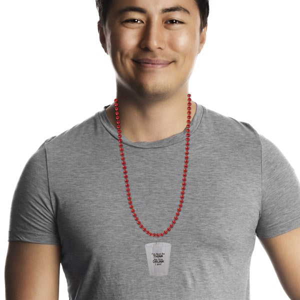 Drunk Shot Glass Necklace With Beads
