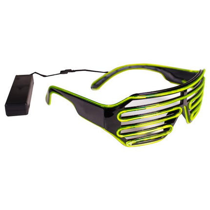 EL Wire Green Slotted Eyeglasses