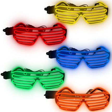 EL Wire Light Up Slotted Shades - Pack of 6 Assorted