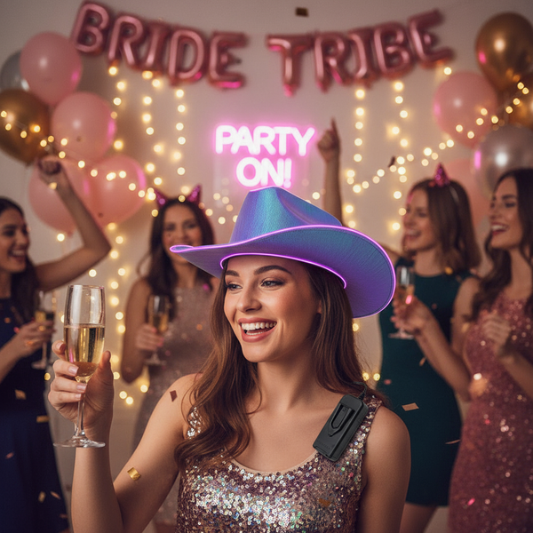 Purple EL wire cowboy hat for Bachelorette