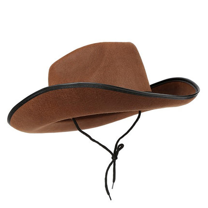 Felt Studded Brown Cowboy Hat - Brown