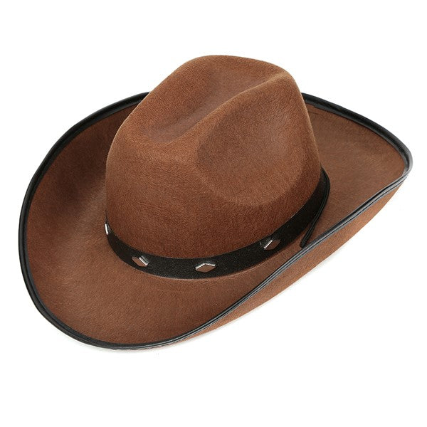 Felt Studded Brown Cowboy Hat