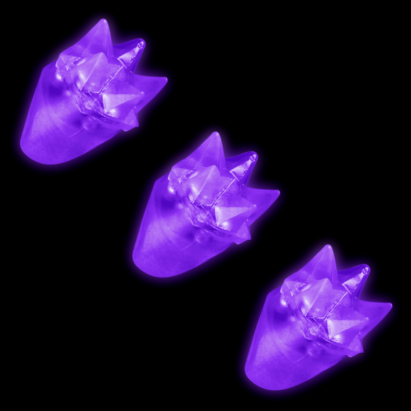 LED Flashing Purple Spike Rings