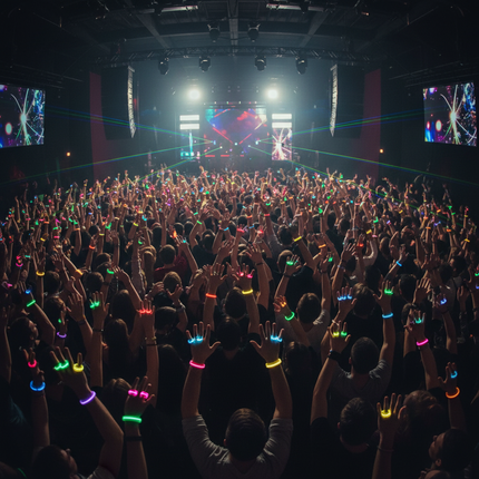 Glow in the dark rings in concert