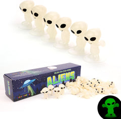 Glow In The Dark Alien Figurines - 48 Per Pack