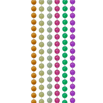 Glow Mardi Gras Beaded Necklaces - Pack of 6