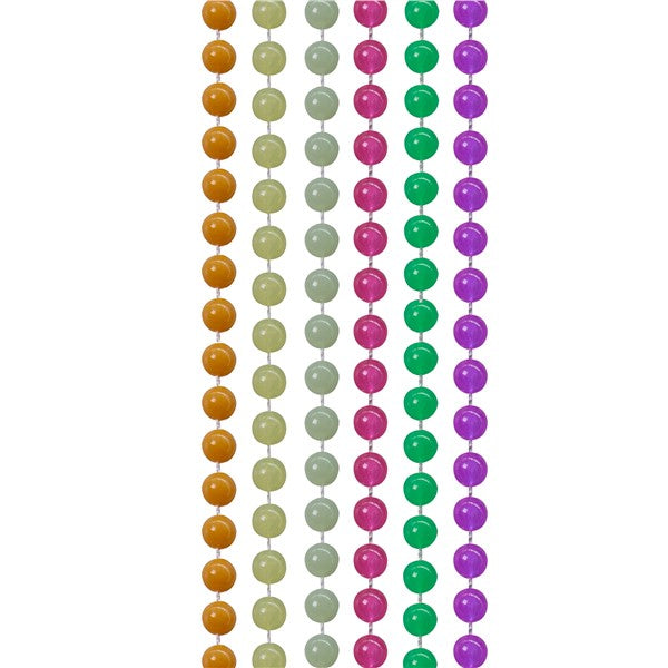 Glow Mardi Gras Beaded Necklaces - Pack of 6