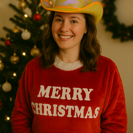Gold EL wire iridescent cowboy hat for Christmas