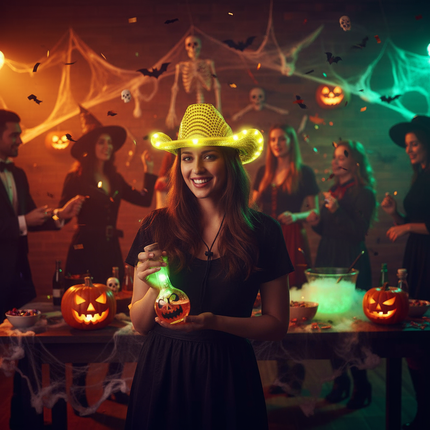 Gold cowboy hat for halloween 