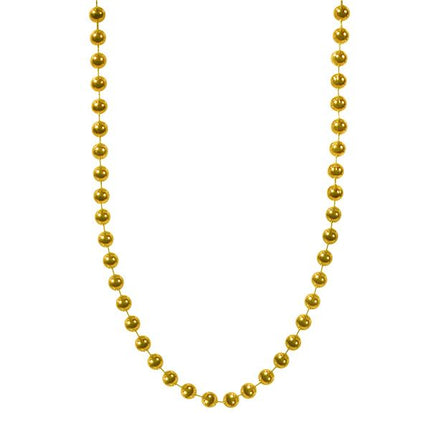 Gold 7mm Beaded 33 Inch Necklaces