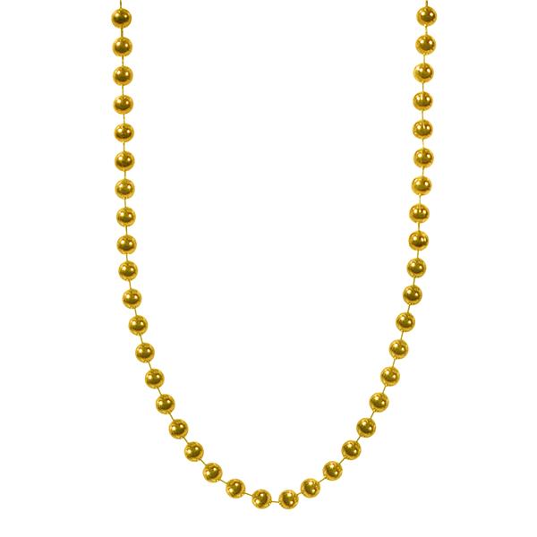 Gold 7mm Beaded 33 Inch Necklaces