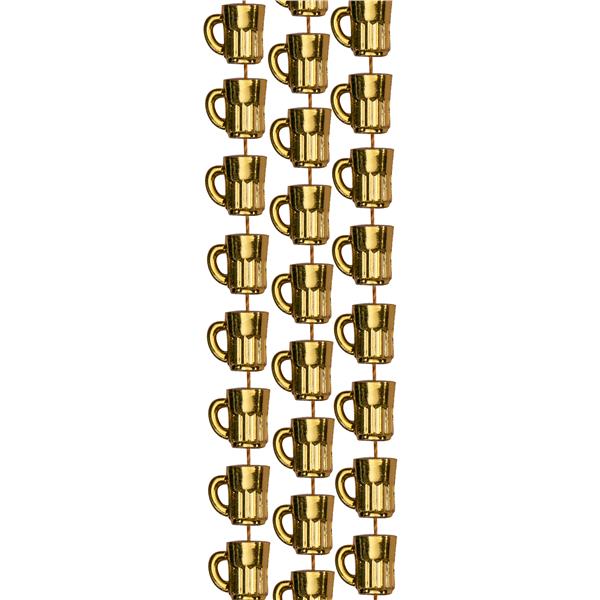 Gold Bead Beer Mug 33 Inch Necklaces - Pack of 12