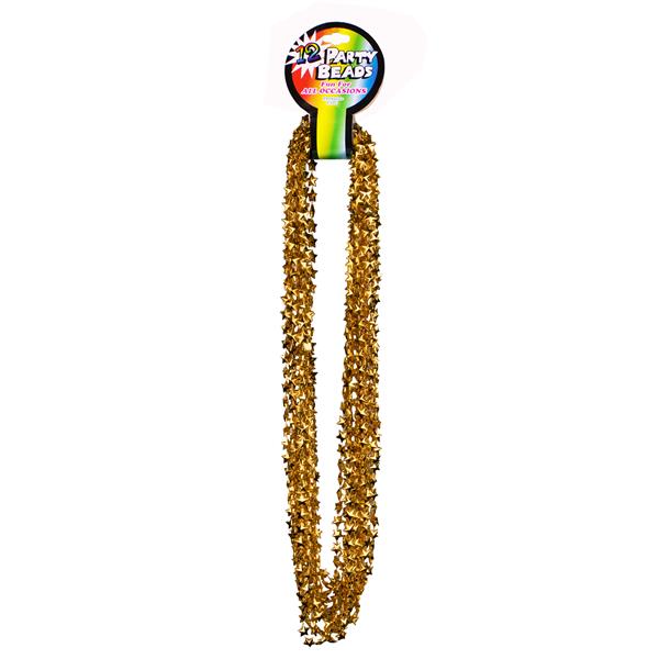 Gold Bead Star 33 Inch Necklaces - Pack of 12